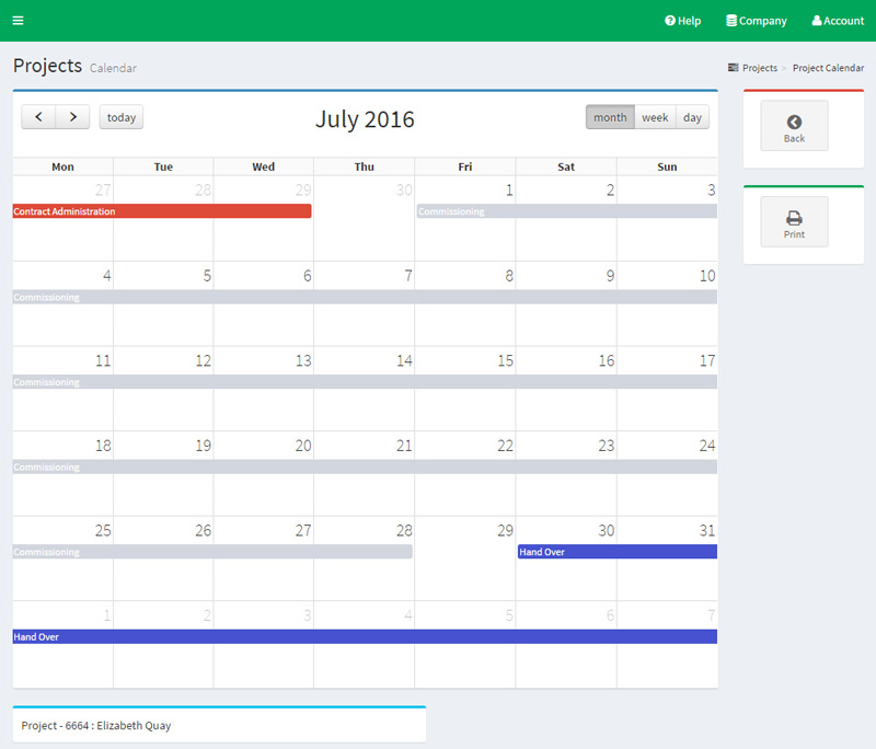 Manage your projects with the calendar